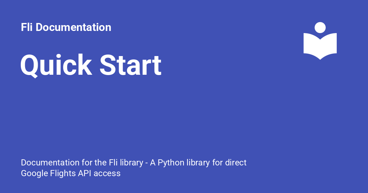 Quick Start - Fli Documentation